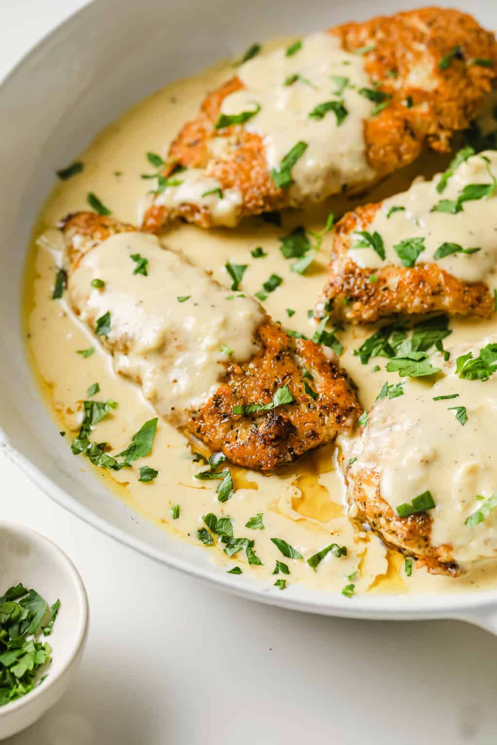 Crispy Parmesan Crusted Chicken With Creamy Garlic Sauce (3)