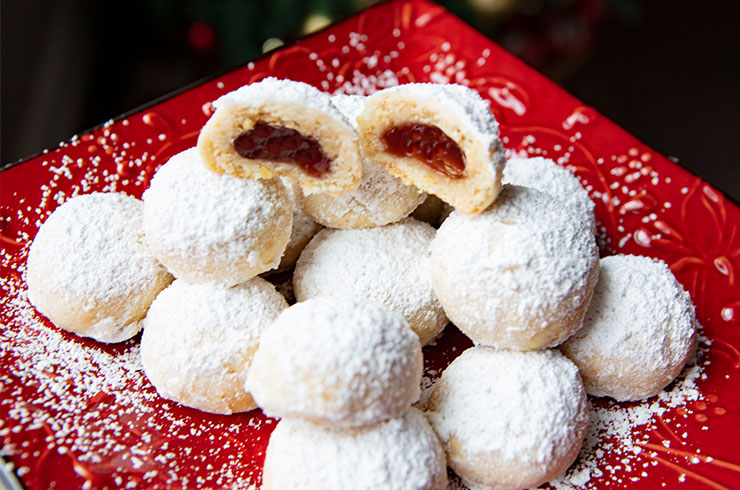 Raspberry Almond Snowball Cookies (1)