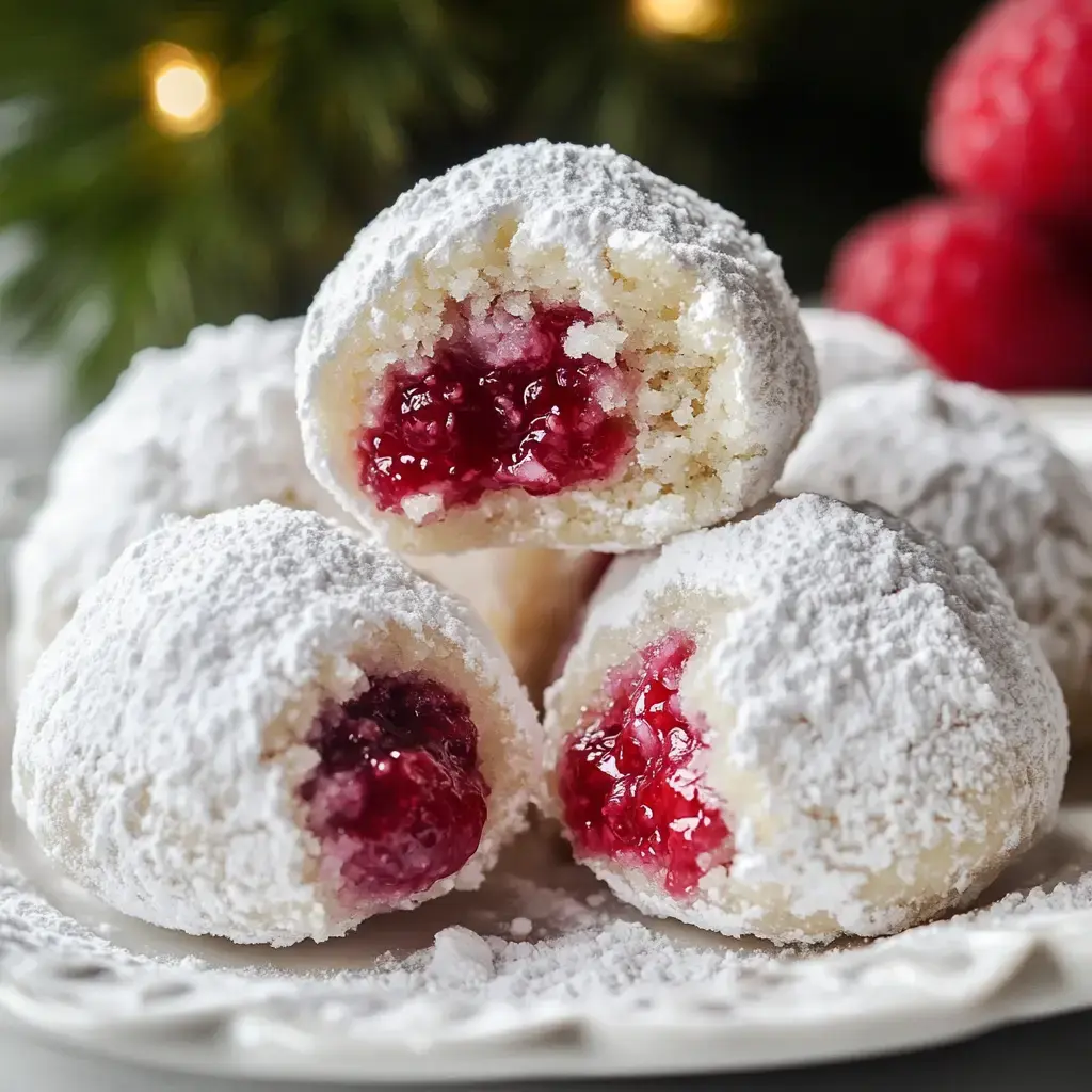 Raspberry Almond Snowball Cookies (3)