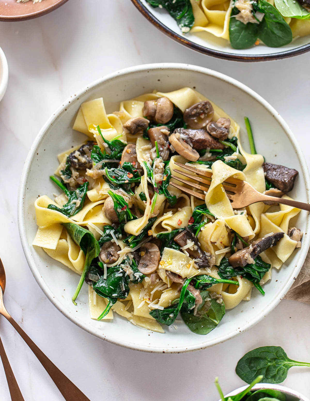 Spinach Mushroom Pasta Recipe (1)