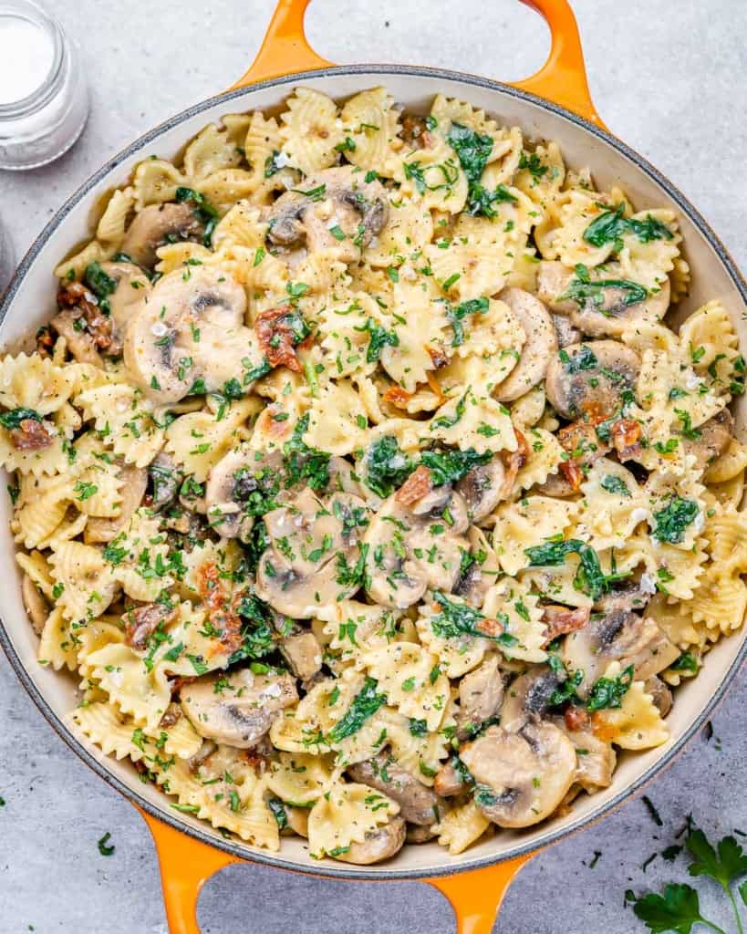 Spinach Mushroom Pasta Recipe (2)