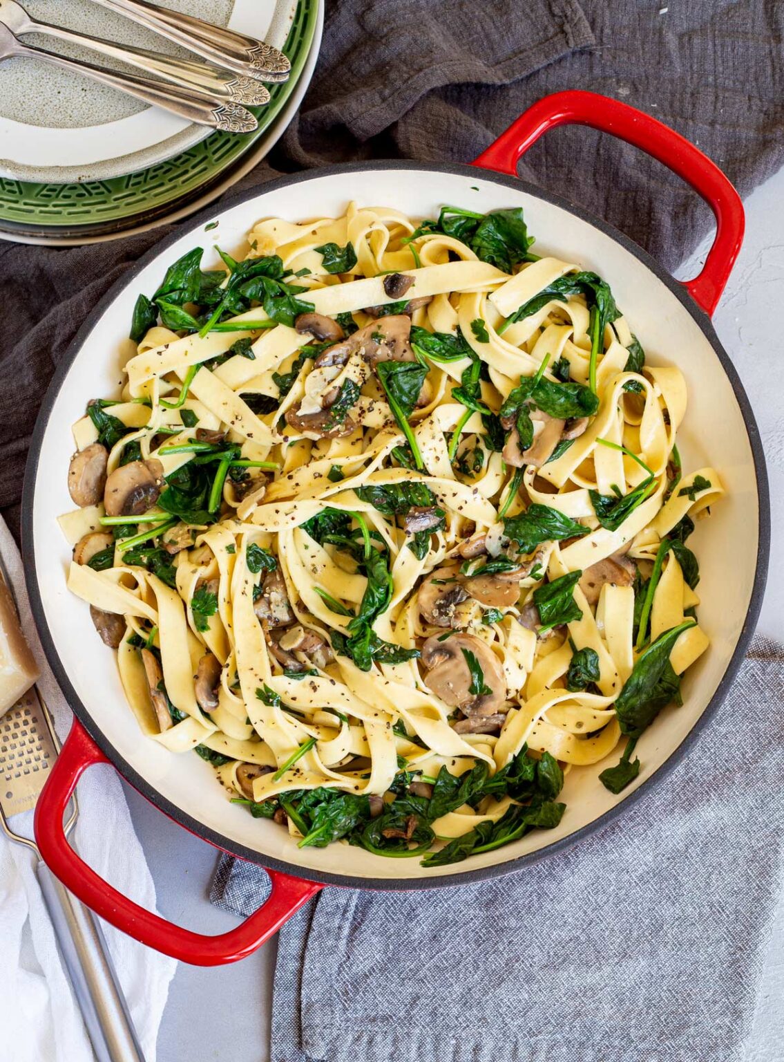 Spinach Mushroom Pasta Recipe (3)